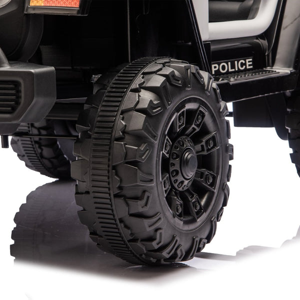 English Elm 12v Kids Police Ride on Car with Remote Control Dual Motors Suspension and Bluetooth W1578P353183