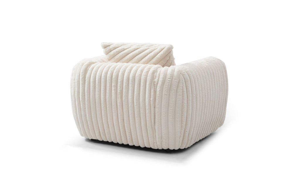 English Elm Cancun White Boucle Upholstered Chair G00932A-C — Plush Cushioning, Support Pillow, Durable Frame B078S00626