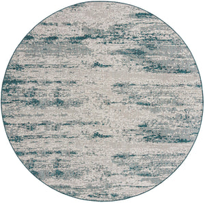 Unique Loom Outdoor Modern Cartago Machine Made Abstract Rug Teal, Ivory 10' 0" x 10' 0"