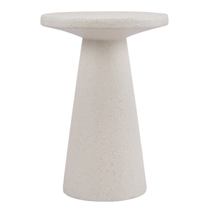 English Elm Mgo Compact Side Table Weatherproof Magnesium Oxide Build for Patio or Living Room White N776P372343W