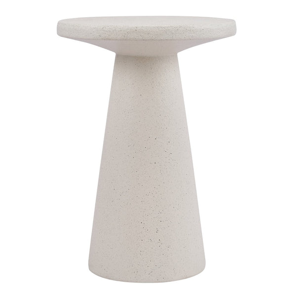 English Elm Mgo Compact Side Table Weatherproof Magnesium Oxide Build for Patio or Living Room White N776P372343W