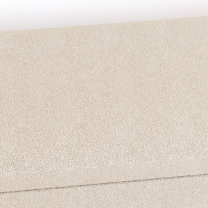 English Elm Teddy Beige Velvet Storage Stool with Hidden Compartment, Upholstered Bench for Living Room/Bedroom W487P226362