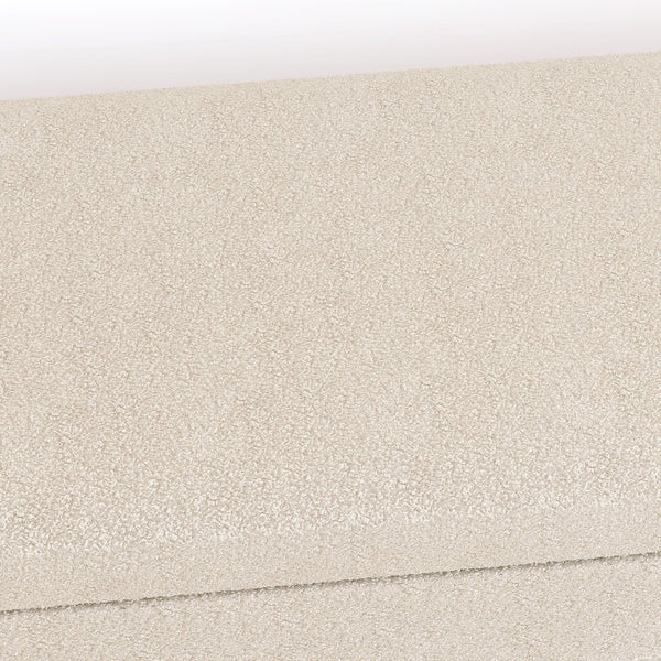 English Elm Teddy Beige Velvet Storage Stool with Hidden Compartment, Upholstered Bench for Living Room/Bedroom W487P226362