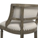 English Elm Paris 30.5” Farmhouse Bar Stool With Backrest, Light Beige Linen