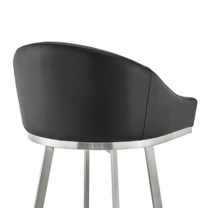 English Elm Eleanor Swivel Barstool Brushed Steel Frame with Faux Leather Seat for Kitchen Island B2736P464828