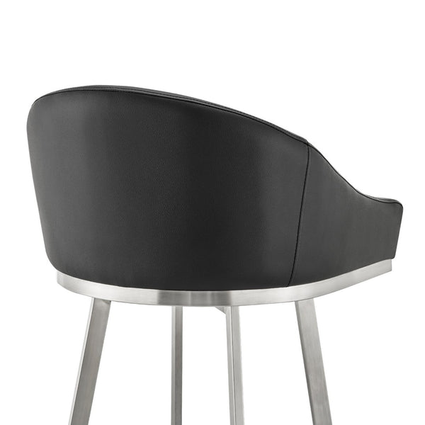English Elm Eleanor Swivel Barstool Brushed Steel Frame with Faux Leather Seat for Kitchen Island B2736P464828