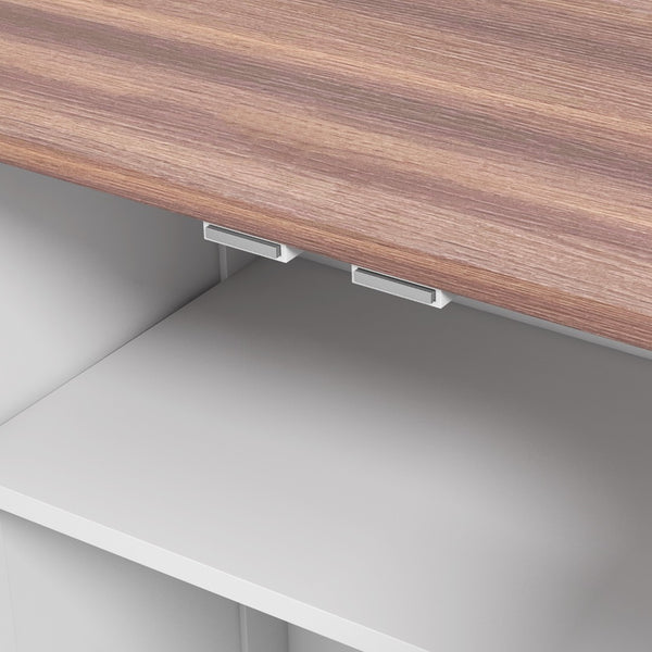 English Elm Pet Feeding Station with Raised Stainless Bowls Mdf Stand and Storage Drawer T3971P431424