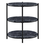 OSP Home Furnishings Renton 3-Tier Oval Table Black/Black