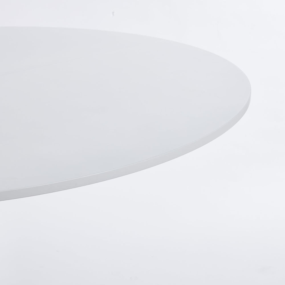 English Elm 42.1"white Tulip Dining Table Modern Mid-Century 42.1" Round MDF Top Pedestal for 4-6 Guests W234P351011