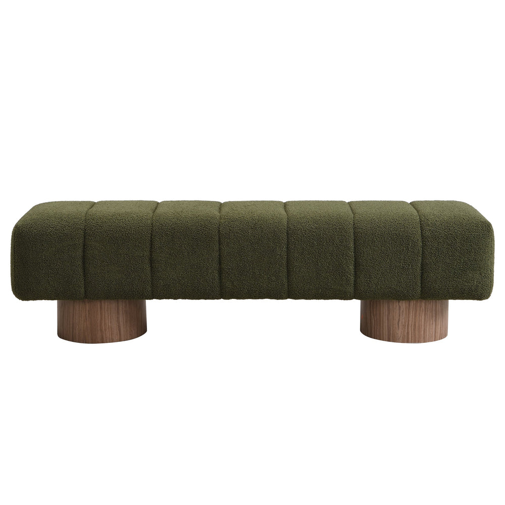 English Elm Christopher Knight Home® - Upholstered Multi-Purpose Dining Bench 64" No-Assembly Entryway Seat 300lb Capacity Modern PU Upholstery Green N779P253550G