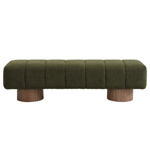 English Elm Christopher Knight Home® - Upholstered Multi-Purpose Dining Bench 64" No-Assembly Entryway Seat 300lb Capacity Modern PU Upholstery Green N779P253550G