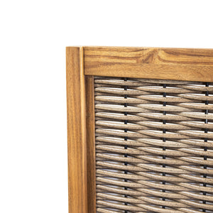 English Elm Christopher Knight Home® - 2 Outdoor Acacia Loveseat Set with Faux Rattan, Plush 6" Cushions & Slatted Coffee Table, Beige 71368.00