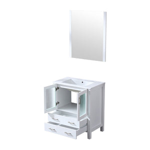 English Elm White Bath Vanity Set With Ceramic Top, Soft-Close Drawers & Matching Mirror For Small Spaces B2731S00722-GIGA