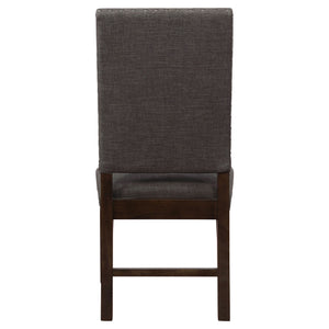 English Elm 2pc Parsons Dining Chairs Set Upholstered Armless Side Chairs with Nailhead Trim and Smoke Legs Warm Grey 44.1 L x 20.48 W x 18.71 H B011P311401