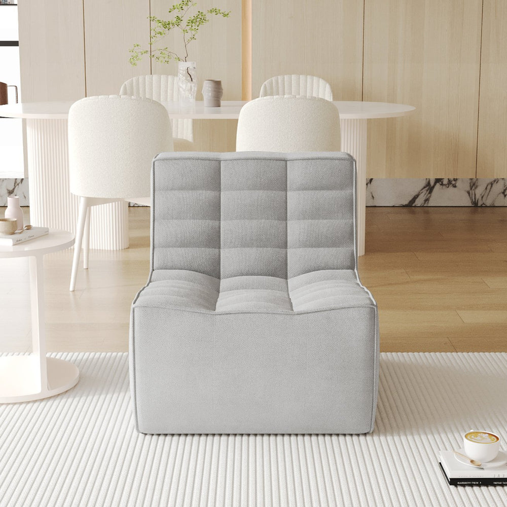 English Elm Caterpillar Classic Floor Sofa - Cozy Light Gray Chenille Single-Seater For Stylish Relaxation B341P321112