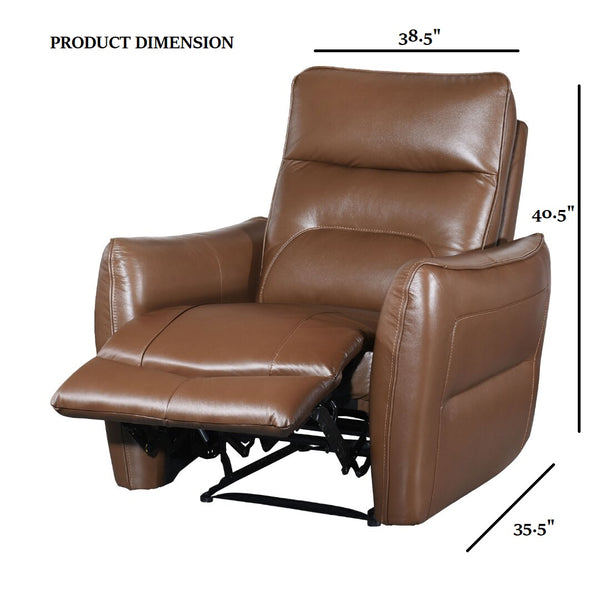 English Elm Contemporary Sandbach Manual Glider Recliner with Padded Track Arms, Smooth Motion, Soft Neutral Fabric Upholstery Brown,Caramel 37 L x 31 W x 33 H B2741P387663