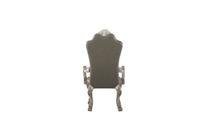 English Elm Dresden Vintage Bone White Arm Chair Set of 2 — Faux Leather High Back, Scrolled Arms, Diamond Tufted B2726P410325