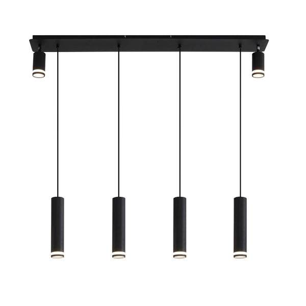 English Elm Angelina 6-Light Matte Black Pendant - Modern Kitchen Island Fixture For Stylish Task Lighting T3177P283998