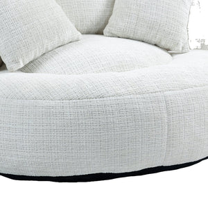 English Elm Lazy Sofa Oversized Ergonomic Bean Bag Lounger with High Wrap Back, Plush Chenille Foam Comfort for Living Room, Bedroom, Office Beige W395P252048