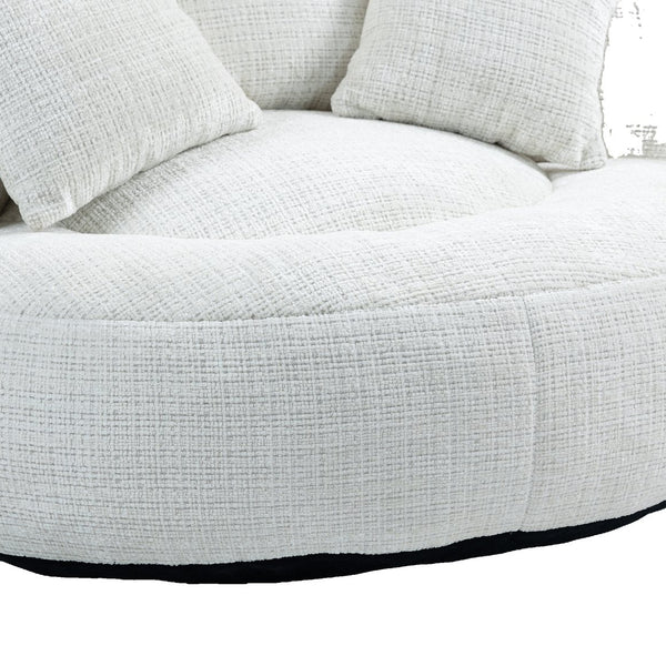 English Elm Lazy Sofa Oversized Ergonomic Bean Bag Lounger with High Wrap Back, Plush Chenille Foam Comfort for Living Room, Bedroom, Office Beige W395P252048