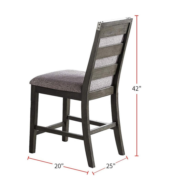 English Elm Contemporary 7-Piece Counter Height Dining Set With Grey Wood Table & 6 High-Back Chairs For Style B011S01703