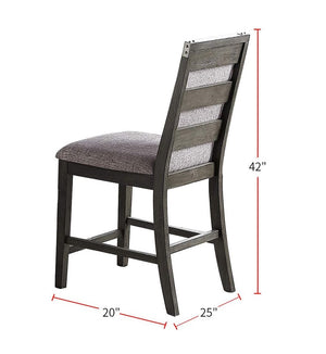 English Elm Modern Upholstered Dining Chairs Set of 2 — Stylish Fabric Seats with Foam Cushion, Solid Rubberwood Frame, Easy Assembly Grey 43 L x 19 W x 13 H B011P314243