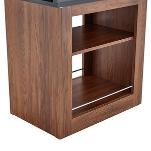 English Elm Only Table Leg with Built-in Open Shelves for Minimalist Scandinavian Dining Spaces Walnut+Black W1151P453817