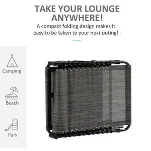 English Elm Outsunny Portable Folding Chaise Lounge Chair With Adjustable Backrest, Removable Pillow & Storage Pocket W2225P174384-GIGA