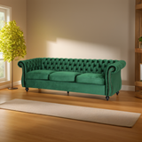 Christopher Knight Home® - Noble House - - Durable 3-Seater Emerald Velvet Sofa, Combining Luxurious Comfort With Timeless Design, Perfect For Elegant Living Spaces, Featuring Plush Upholstery For Relaxation And A Touch Of Sophisticated Style