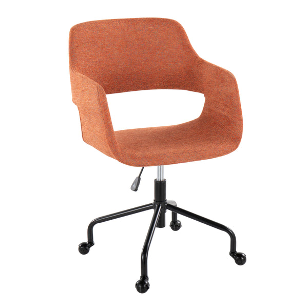 English Elm Margarite Ergonomic Adjustable Office Chair with Sleek Metal Base, Cushioning and Open Back Design Orange B202P223948