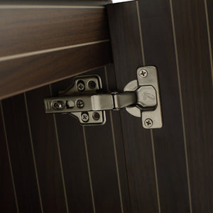 English Elm 36 Inch Silver-Brown Stripe Wall-Mounted Vanity with Resin Sink, Soft-Close Doors & Spacious Storage W999P204953