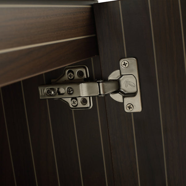 English Elm 36 Inch Silver-Brown Stripe Wall-Mounted Vanity with Resin Sink, Soft-Close Doors & Spacious Storage W999P204953