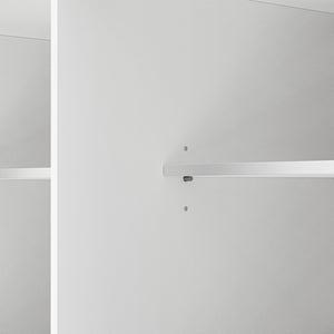 English Elm K&K 48 Inch Kitchen Island Cart with Drop Leaf, Built-In Power Station, Adjustable Shelves & Wheels White N707P257057W