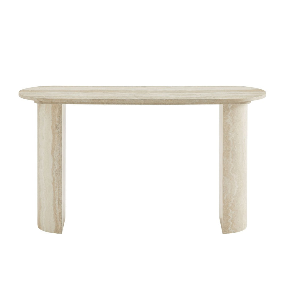English Elm 55.12 Inch Faux Marble Mdf Console Table Slim Entryway Sofa Surface Modern Style W2582P385334