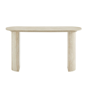 English Elm 55.12 Inch Faux Marble Mdf Console Table Slim Entryway Sofa Surface Modern Style W2582P385334
