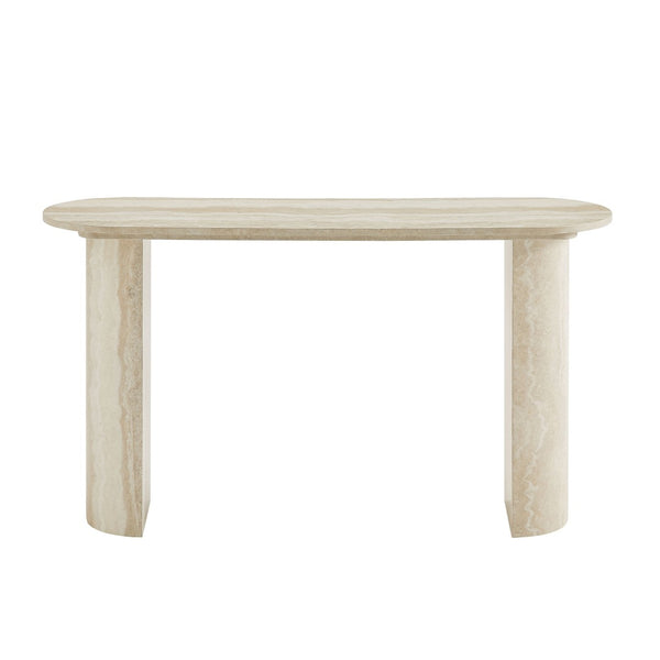 English Elm 55.12 Inch Faux Marble Mdf Console Table Slim Entryway Sofa Surface Modern Style W2582P385334