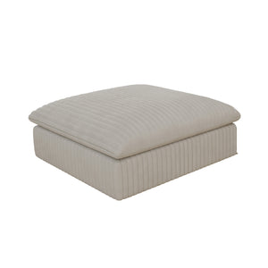 English Elm Y137-1S+OTTOM-BLACK Feather-Filled Modular Sofa with Plush Fabric, Space-Saving High-Density Sponge Comfort White W2824P343438