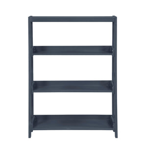 English Elm Modern Wooden Bookcase with Three Graduated Shelves for Books Toys and Decor Display Navy Blue B011P460076