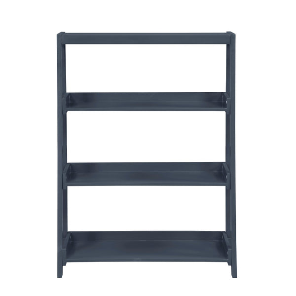 English Elm Modern Wooden Bookcase with Three Graduated Shelves for Books Toys and Decor Display Navy Blue B011P460076