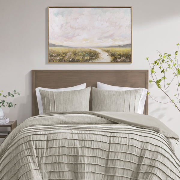 JLA Home Madison Park - Hand Embellished KATIJA BJELAJAC Framed Abstract Landscape Canvas Art 40x27 Brown Gallery Frame, Ready to Hang MP95C-0323