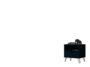 English Elm Rockefeller Midnight Blue Nightstand - Stylish 1-Drawer Design With Open Shelf For Modern Spaces B365P398162-GIGA
