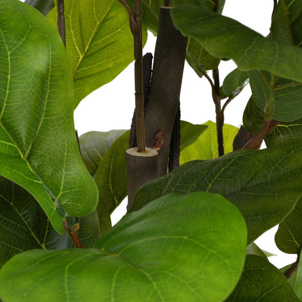 English Elm Christopher Knight Home® - 51" Lifelike Artificial Fiddle Leaf Fig Tree With Black Pot – No Maintenance, Ready To Style Indoors! N772P286774G