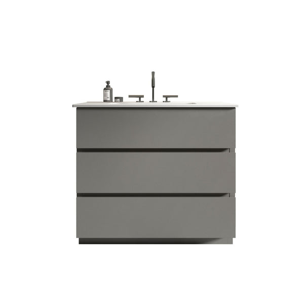 English Elm Tia 36" Gray Freestanding Bathroom Vanity With Sink - Modern Storage Solution For Stylish Spaces W1865S00075-GIGA