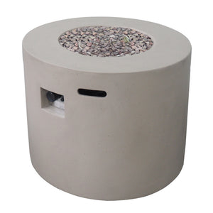 English Elm Christopher Knight Home® - 31" 31" ROUND MGO FIRE PIT - 40,000 BTU Propane Table with Built-In Tank Space, Durable Magnesium Oxide Finish LIGHT GREY 63491.00LGRY-40K