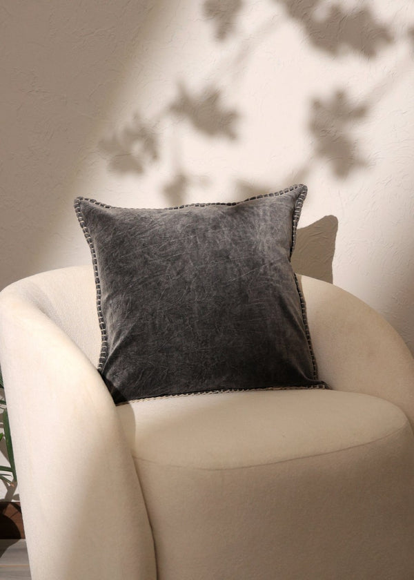 English Elm Stonewashed Cotton Velvet Throw Pillow - Hand-Stitched Edges For Comfort & Style - 19X19" Accent B346P321251-GIGA