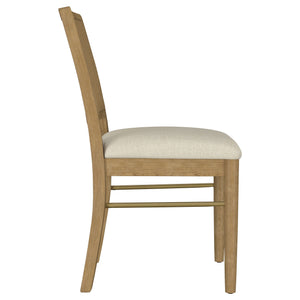 English Elm Benson Sand Wash Cane Dining Side Chairs Set of 2 — Handwoven Cane Backs, Beige Linen Seats, Cream Finish B062P374114