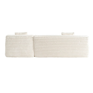 English Elm 110" Cloud Sectional Sofa Upholstered with Ultra-Soft Faux Rabbit Fur, Modular L-Shape Comfort and Easy Care Beige N719S001820A