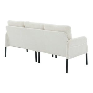 English Elm United We Win Corduroy Loveseat Plush Ergonomic Sofa with Spring Support Metal Legs Beige W1568P410043