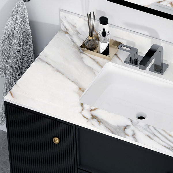 English Elm 43 Inch Marble Vanity Top - Elegant Carrara White Sink With 4" Backsplash & Durable Design For Bathrooms W2699P192444