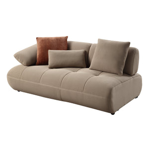 English Elm Carrick 3‑Piece Beige Sandwich Mesh Sectional Sofa with Ottoman — Chenille Accents, KD Legs, Foam Comfort B2726S00395